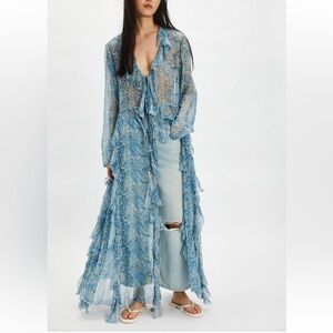 Free People Samantha Chiffon Maxi Top